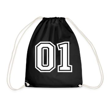 01 One Number - Drawstring Bag - black - Front