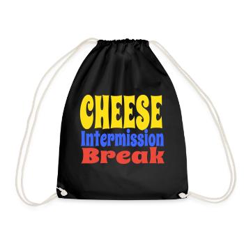 CheeseIntermissionBreakVect - Drawstring Bag - black - Front