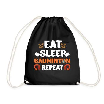 Manger dormir Badminton Répéter le sport - Sac de sport léger - noir - Devant