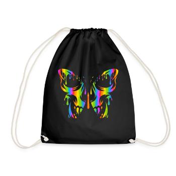 Tattoo Butterfly Nature Butterflies Cute Summer Cocoon - Drawstring Bag - black - Front