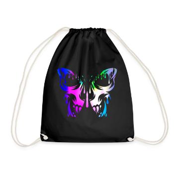 Tattoo Butterfly Nature Butterflies Cute Summer Cocoon - Drawstring Bag - black - Front