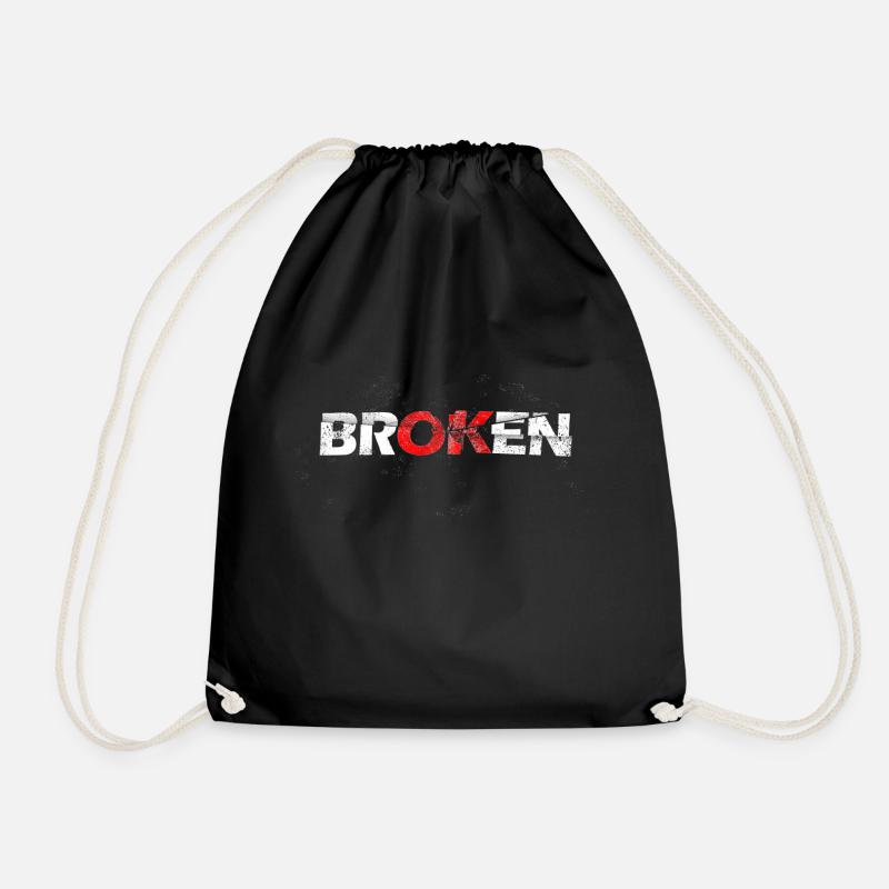 Broken hell - Drawstring Bag - black