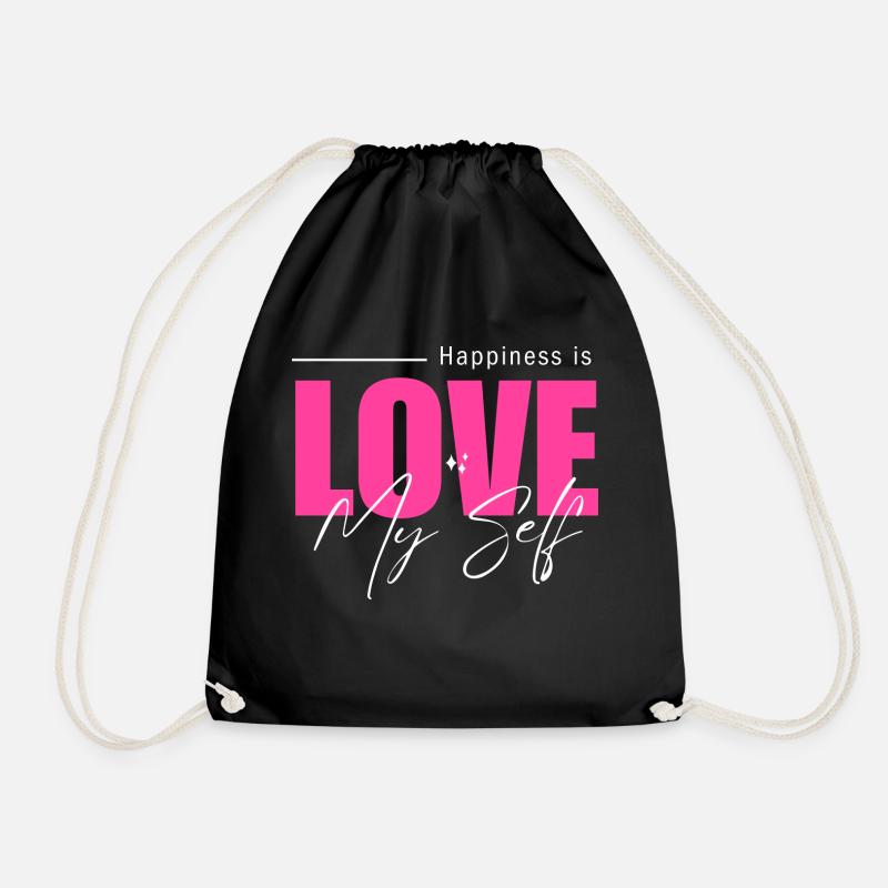 Celebrate Yourself - Self-Love Happiness - Drawstring Bag - black