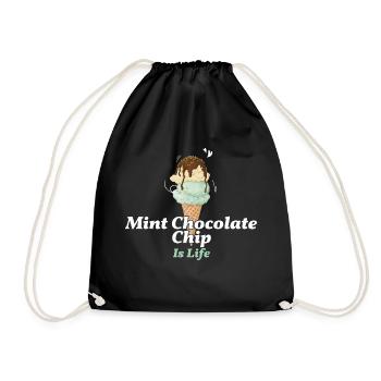 La crème glacée à la menthe et aux pépites de chocolat, c’est la vie - Sac de sport léger - noir - Devant