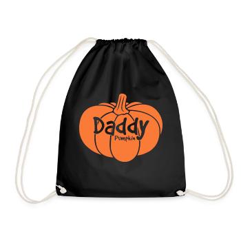 Daddy Pumpkin Matching Family Halloween - Drawstring Bag - black - Front