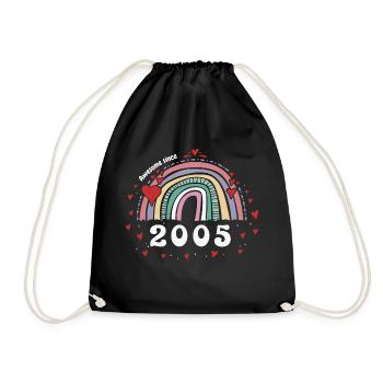 Cute Rainbow Awesome 2005 - 18. Geburtstag mit - Turnbeutel - Schwarz - Vorne