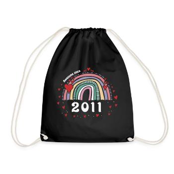 Awesome 2011 - 12. Geburtstag mit süßem Jahrgang - Turnbeutel - Schwarz - Vorne