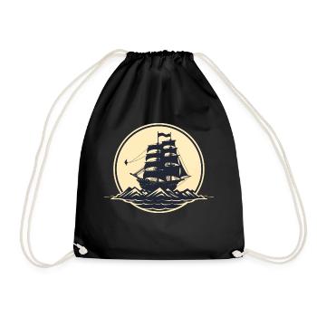 Piratenschiff - Turnbeutel - Schwarz - Vorne