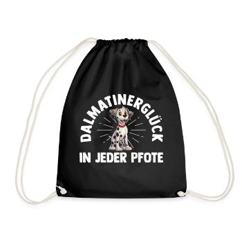 Hund Dalmatiner - Turnbeutel - Schwarz - Vorne