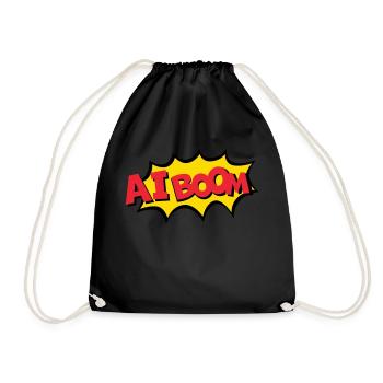 AI Boom - Turnbeutel - Schwarz - Vorne
