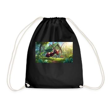funny hooey an ant is as big as a house - Drawstring Bag - black - Front