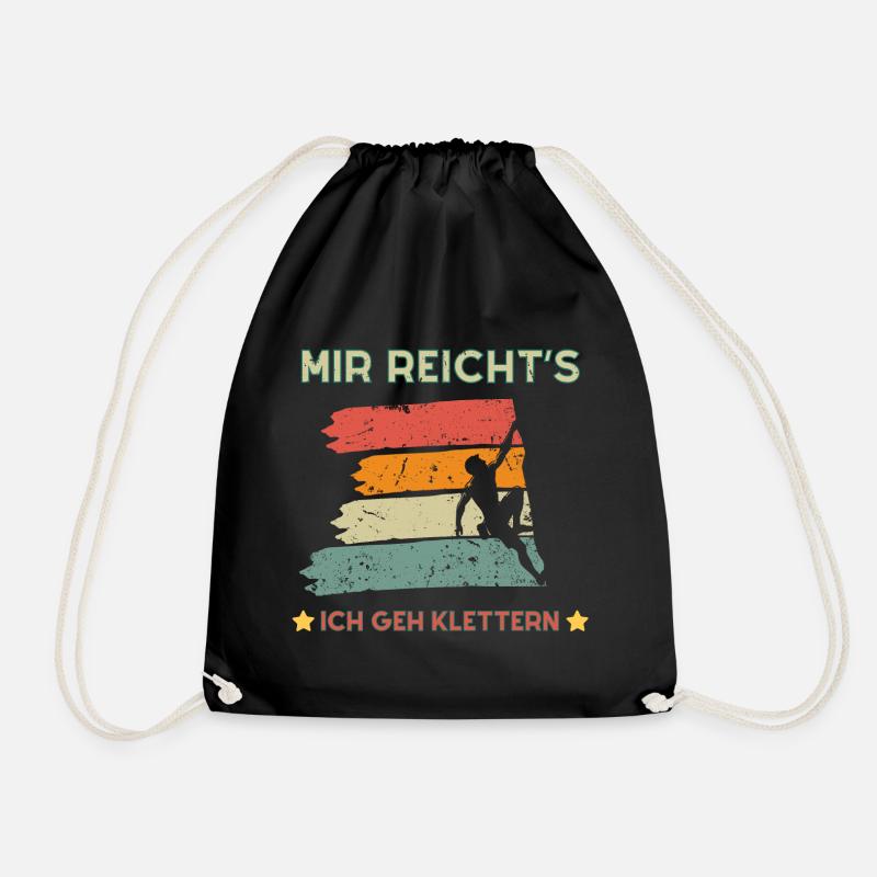 Mir reichts ich geh Klettern - Kletterer Geschenk - Turnbeutel - Schwarz