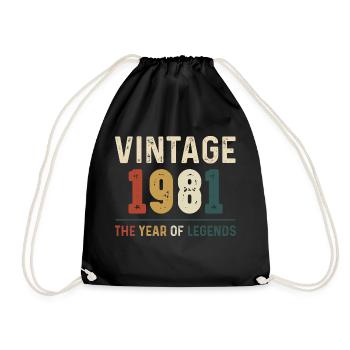43 Jahre alter Jahrgang 1981 Geschenke zum 43. Geburtstag - Turnbeutel - Schwarz - Vorne