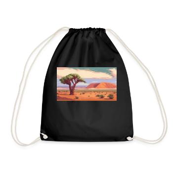 Sossusvlei, Namibie - Pixel Art - Sac de sport léger - noir - Devant