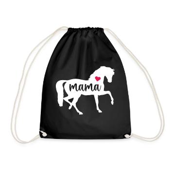 Pferd Mama Muttertag Hemd Mama Liebhaber Geschenk niedlich - Turnbeutel - Schwarz - Vorne