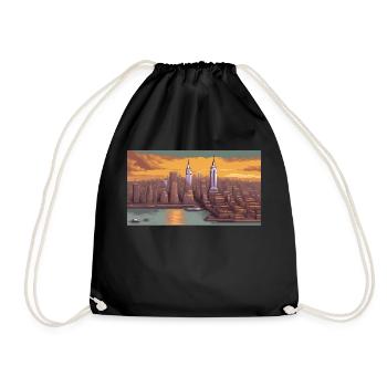New York City - Pixel Art - Sac de sport léger - noir - Devant