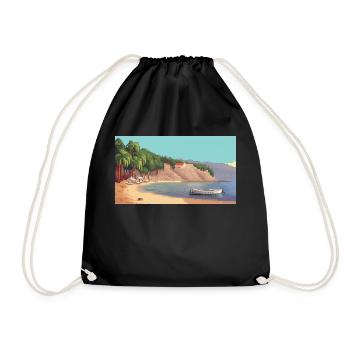 Zlatni Rat, Kroatien - Pixel Art - Turnbeutel - Schwarz - Vorne