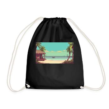 Isla Holbox, Mexique - Pixel Art - Sac de sport léger - noir - Devant