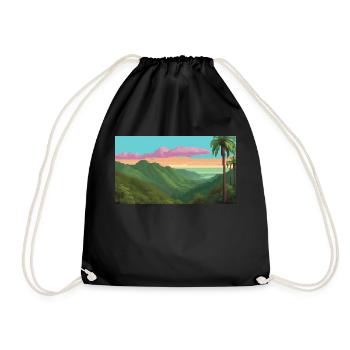 El Yunque National Forest, Puerto Rico, Pixelart - Turnbeutel - Schwarz - Vorne
