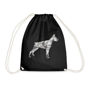 GEOMETRIC DOBERMAN - Drawstring Bag - black - Front