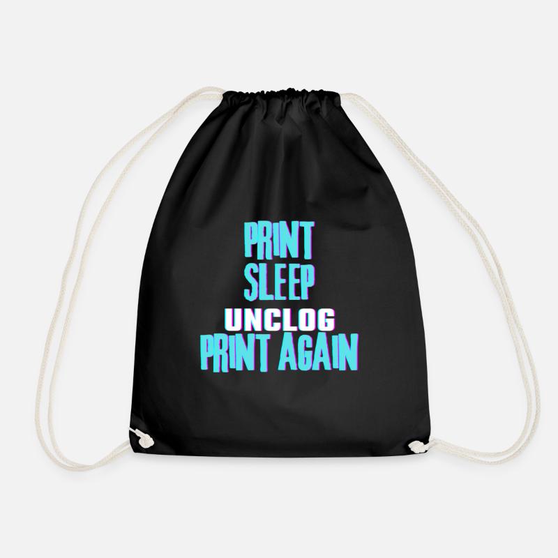 Print Sleep Unclog Print again - Turnbeutel - Schwarz