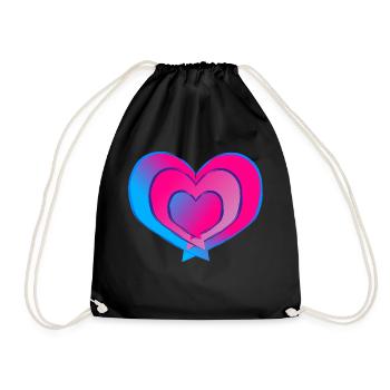Liebe ist bunt - Turnbeutel - Schwarz - Vorne