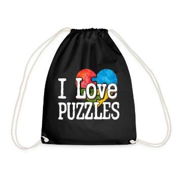 J’aime les puzzles pièce puzzle - Sac de sport léger - noir - Devant