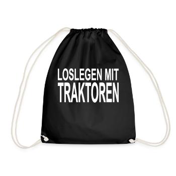Traktor - Turnbeutel - Schwarz - Vorne
