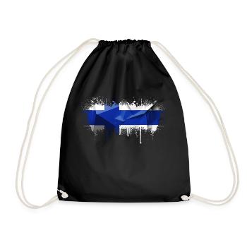 Finland Suomi helsinki scandinavia viking fine FIN - Drawstring Bag - black - Front