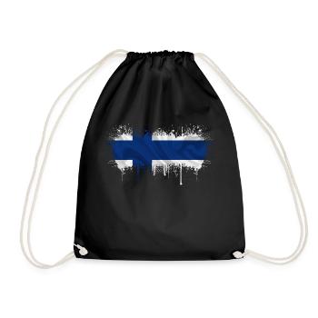 Finland Suomi helsinki scandinavia viking fine FIN - Drawstring Bag - black - Front