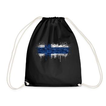 Finland Suomi helsinki scandinavia viking fine FIN - Drawstring Bag - black - Front