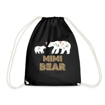 Mimi Ours Maman Maman Floral Bonne fête des mères - Sac de sport léger - noir - Devant