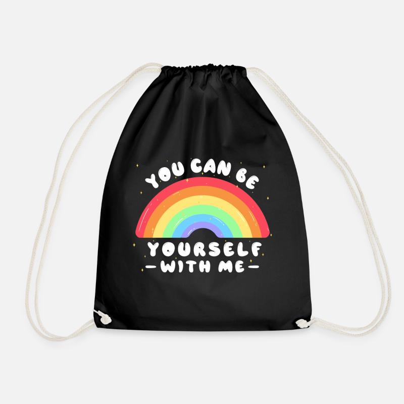 Mit mir kannst du du selbst sein - LGBTQ Ally - Pride - Turnbeutel - Schwarz