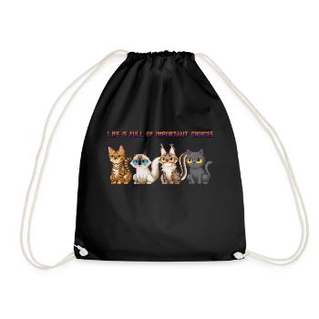 La vie est pleine de choix différents - T-Shirt Chat - Sac de sport léger - noir - Devant
