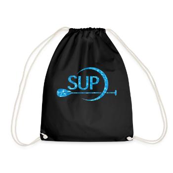 SUP – Stand Up Paddling Water Design - Drawstring Bag - black - Front