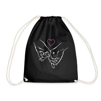 Hands Holding Love Heart - Drawstring Bag - black - Front