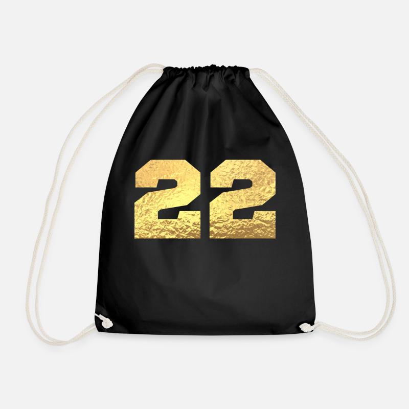Numéro 22 paillettes doré - 22e anniversaire - Sac de sport léger - noir