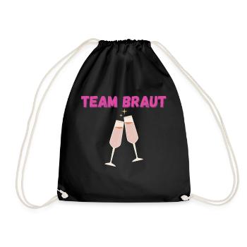 TEAM BRAUT - Turnbeutel - Schwarz - Vorne