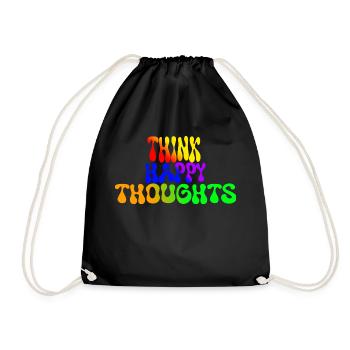 Think Happy Thoughts - Turnbeutel - Schwarz - Vorne