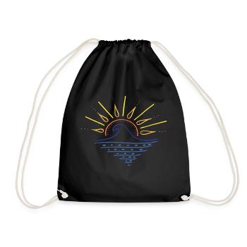 Sunset Wave - Drawstring Bag - black - Front