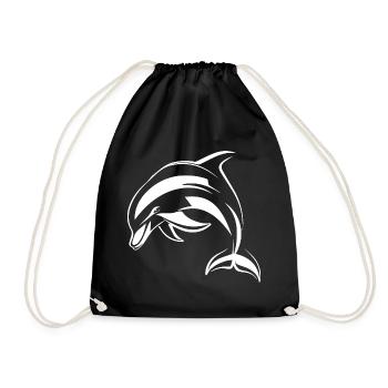 Dolphin - Drawstring Bag - black - Front