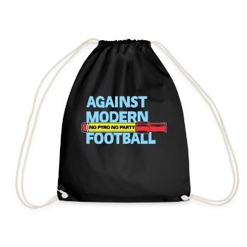 Against Modern Football No Pyro No Party - Drawstring Bag - black - Front