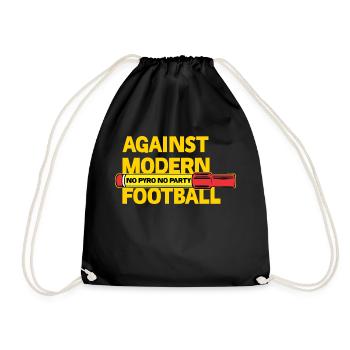 Against Modern Football No Pyro No Party - Drawstring Bag - black - Front