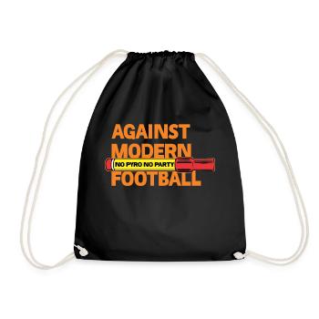 Against Modern Football No Pyro No Party - Drawstring Bag - black - Front