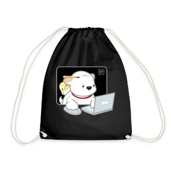 Hund koreanisch - japanischer Stil 05 - Turnbeutel - Schwarz - Vorne