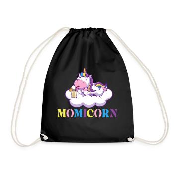Momicorn - Regenbogen-Einhorn Mystische Kreatur - Turnbeutel - Schwarz - Vorne