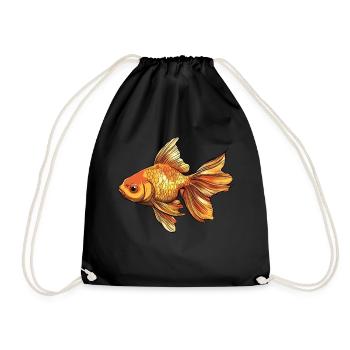 Goldfisch - Turnbeutel - Schwarz - Vorne