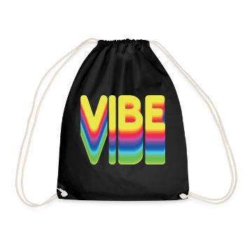 Nur gute Vibes - retro style - Turnbeutel - Schwarz - Vorne