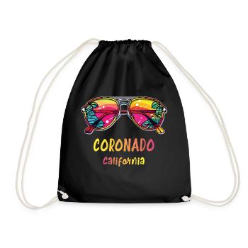 Coronado California - Colorful Sunglasses - Drawstring Bag - black - Front
