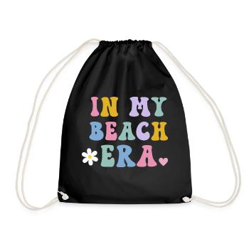 in my beach era - Drawstring Bag - black - Front